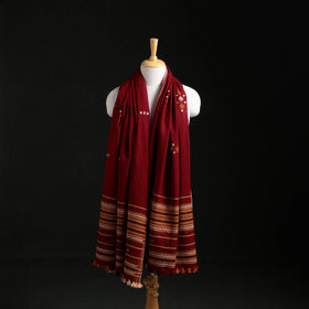 Kutch Handwoven Mirror Work Acrylic Wool Shawl 02