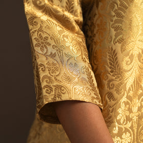 Brown - brocade silk a-line banarasi kurta 01 - handcrafted