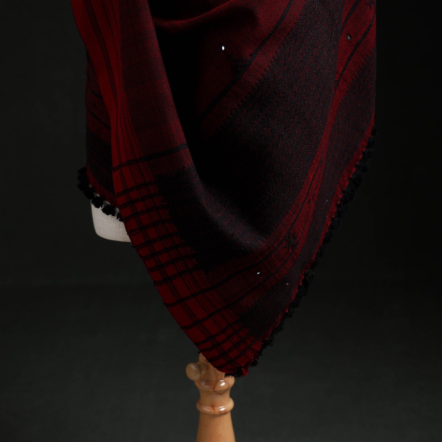 Kutch Handwoven Mirror Work Acrylic Wool Shawl 03