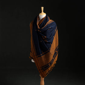 Kutch Handwoven Mirror Work Acrylic Wool Shawl 04