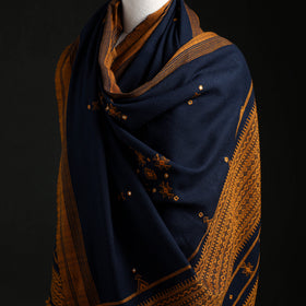 Kutch Handwoven Mirror Work Acrylic Wool Shawl 04