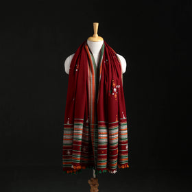 Kutch Handwoven Mirror Work Acrylic Wool Shawl 05