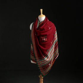 Kutch Handwoven Mirror Work Acrylic Wool Shawl 05