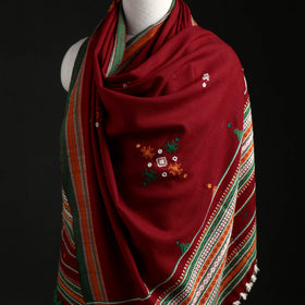 Kutch Handwoven Mirror Work Acrylic Wool Shawl 05
