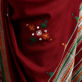 Kutch Handwoven Mirror Work Acrylic Wool Shawl 05
