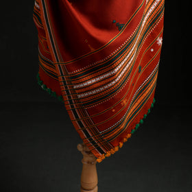 Kutch Handwoven Mirror Work Acrylic Wool Shawl 07