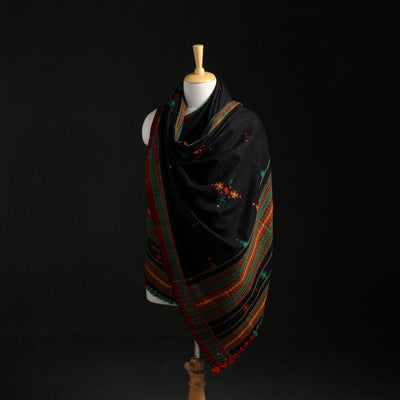 Kutch Handwoven Mirror Work Acrylic Wool Shawl 08