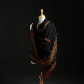 Kutch Handwoven Mirror Work Acrylic Wool Shawl 08