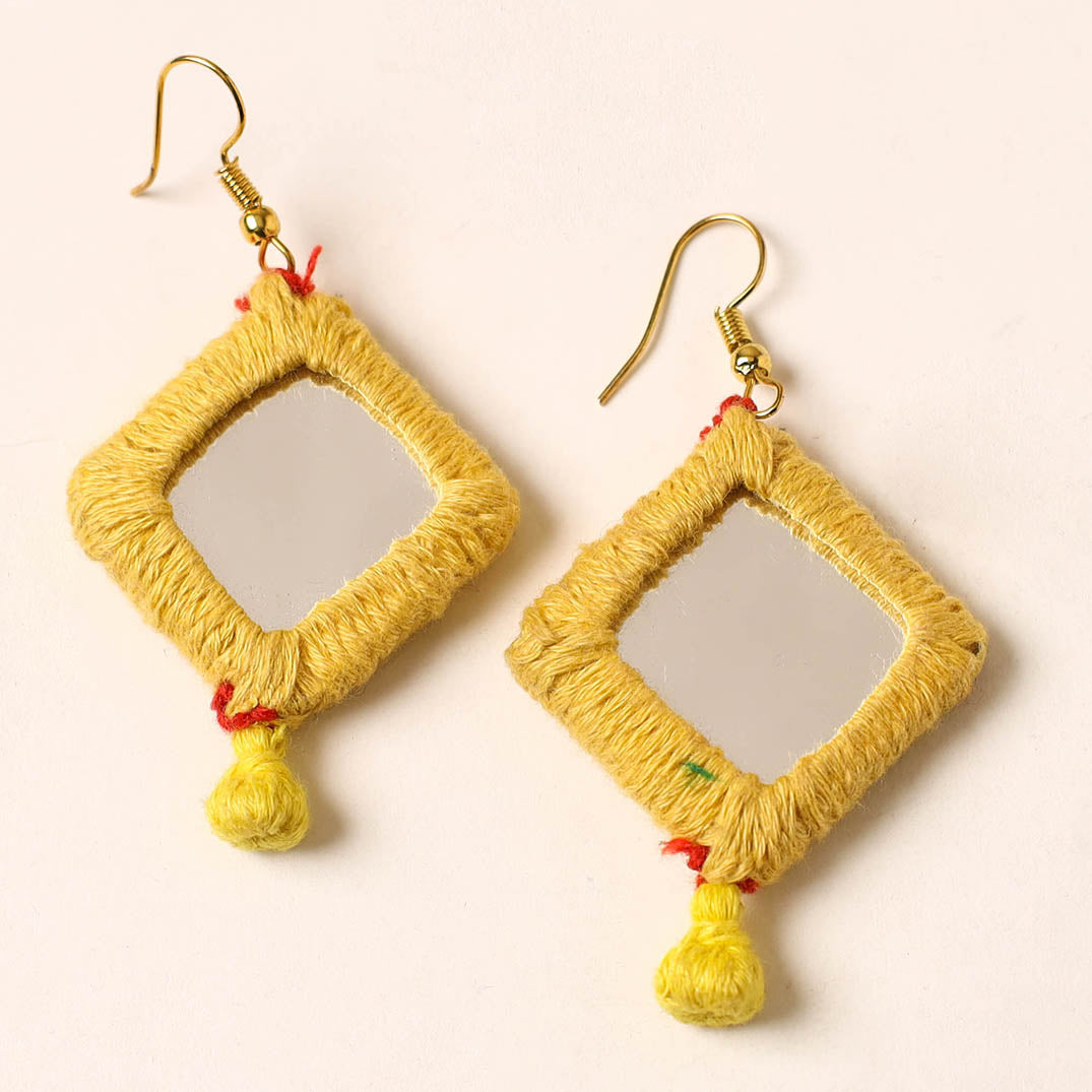 Handmade Mirror & Threadwork Earrings 11