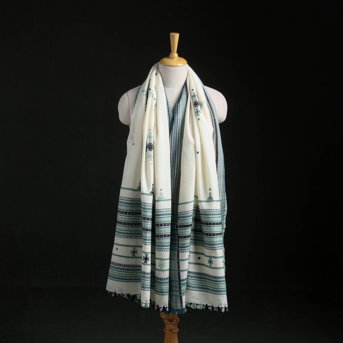 Kutch Handwoven Mirror Work Acrylic Wool Shawl 10