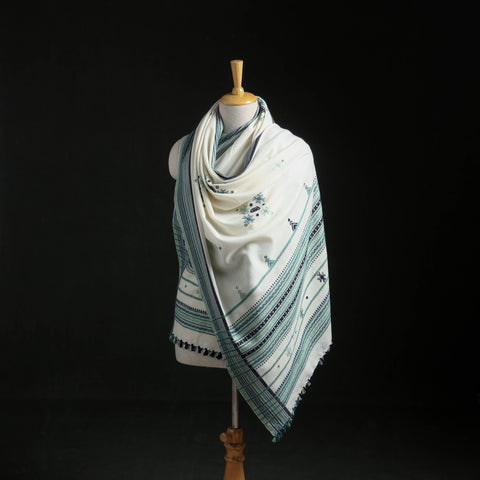 Kutch Handwoven Mirror Work Acrylic Wool Shawl 10