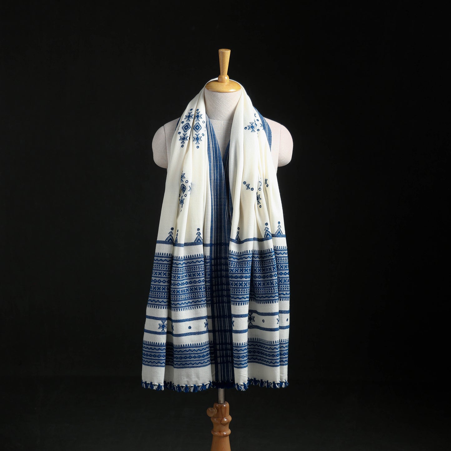 Kutch Handwoven Mirror Work Acrylic Wool Shawl 11