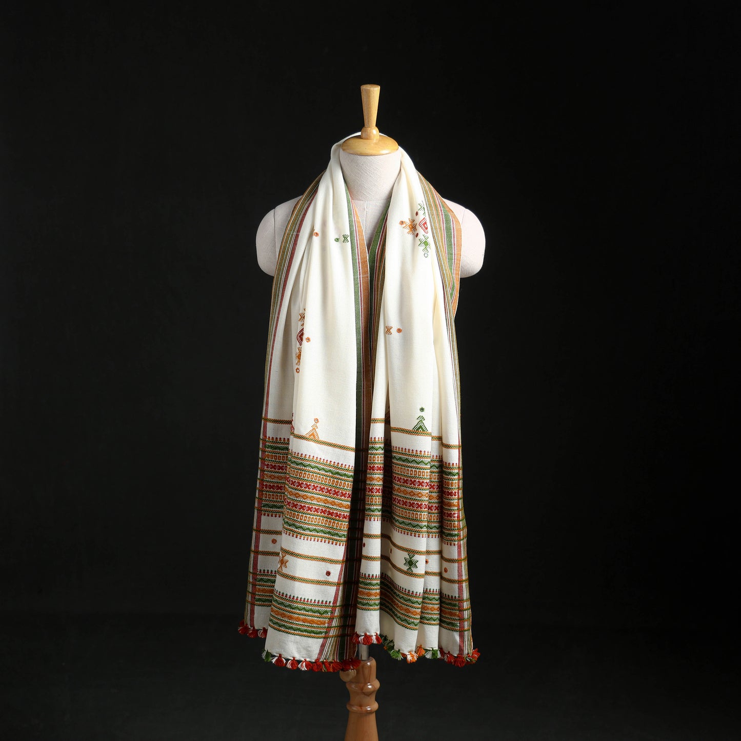 Kutch Handwoven Mirror Work Acrylic Wool Shawl 12