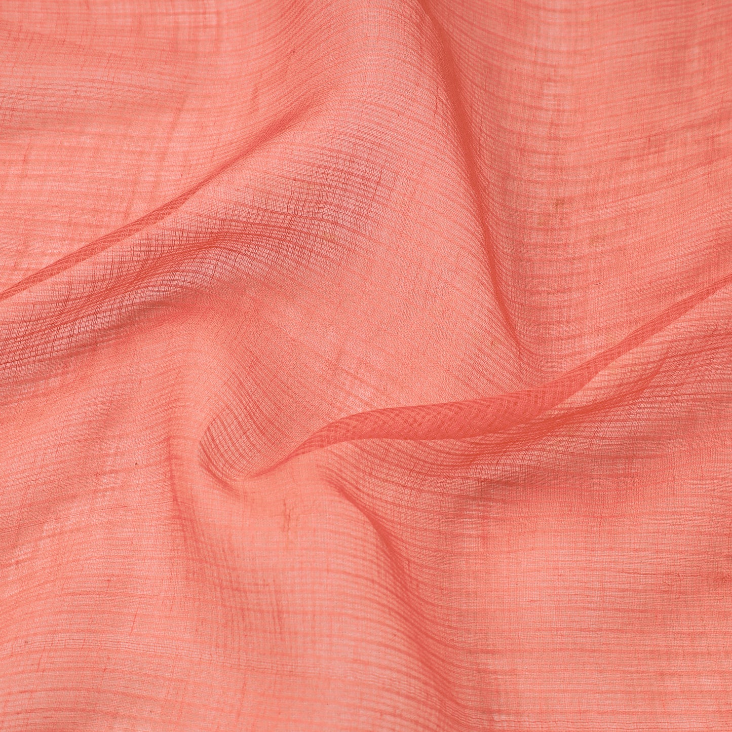 Orange - Kota Doria Weaving Plain Cotton Fabric 11