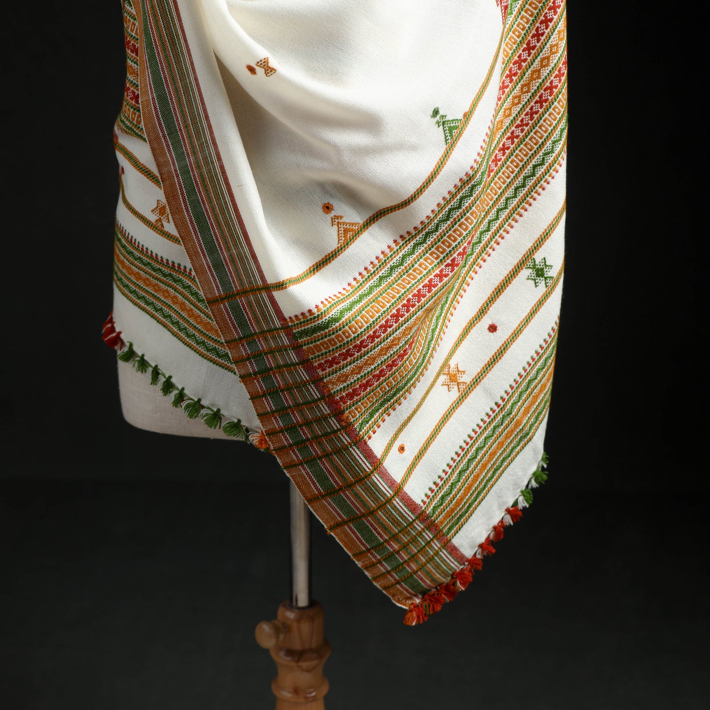Kutch Handwoven Mirror Work Acrylic Wool Shawl 12