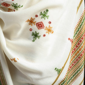 Kutch Handwoven Mirror Work Acrylic Wool Shawl 12