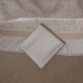 Banarasi Silk Cotton Zari Work Unstitched Dress Material: Kurta, Bottom & Dupatta 02