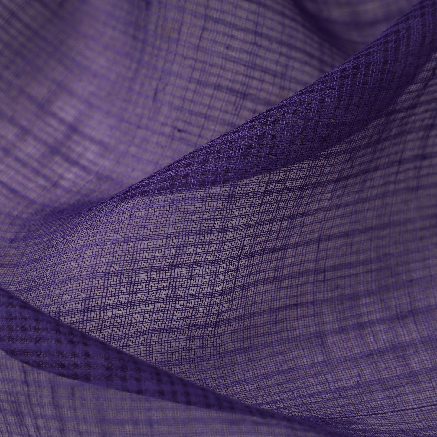 Purple - Plain Kota Doria Weaving Cotton Fabric 16