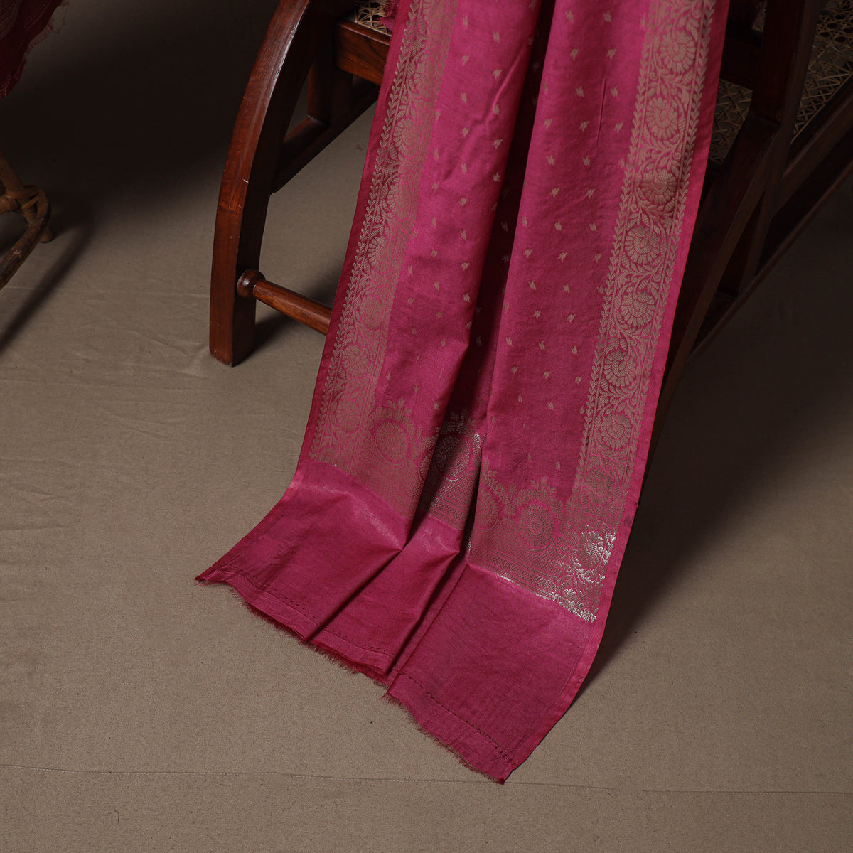 Banarasi Silk Cotton Zari Work Unstitched Dress Material: Kurta, Bottom & Dupatta 01