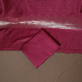 Banarasi Silk Cotton Zari Work Unstitched Dress Material: Kurta, Bottom & Dupatta 01
