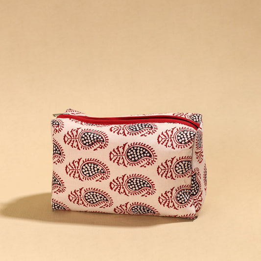 Bagh Block Printed Cotton Toiletry Pouch 05
