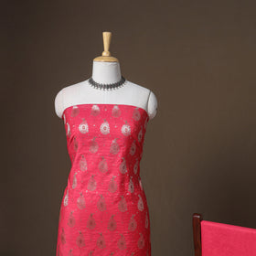 Banarasi Silk Cotton Zari Work Unstitched Dress Material: Kurta, Bottom & Dupatta 08
