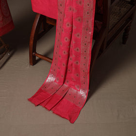 Banarasi Silk Cotton Zari Work Unstitched Dress Material: Kurta, Bottom & Dupatta 08