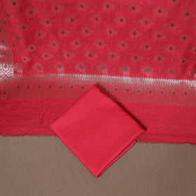 Banarasi Silk Cotton Zari Work Unstitched Dress Material: Kurta, Bottom & Dupatta 08