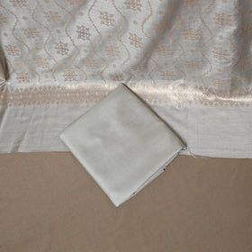 Banarasi Silk Cotton Zari Work Unstitched Dress Material: Kurta, Bottom & Dupatta 10