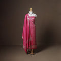 Banarasi Silk Cotton Zari Work Unstitched Dress Material: Kurta, Bottom & Dupatta 13