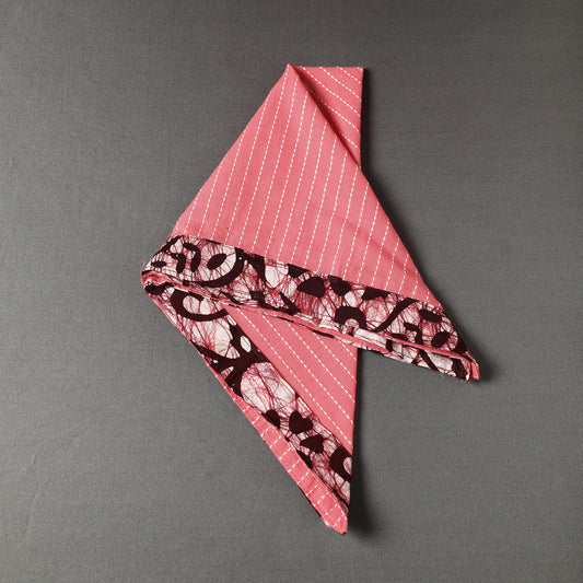 Pink - Prewashed Kantha Stitch Cotton Bandana