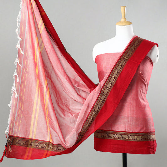 Pink - 3pc Dharwad Cotton Suit Material Set 26