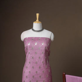 Banarasi Silk Cotton Zari Work Unstitched Dress Material: Kurta, Bottom & Dupatta 15