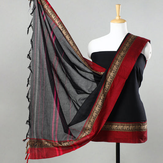 Black - 3pc Dharwad Cotton Suit Material Set 27