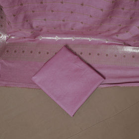 Banarasi Silk Cotton Zari Work Unstitched Dress Material: Kurta, Bottom & Dupatta 15