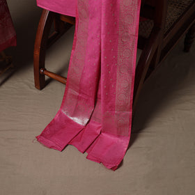 Banarasi Silk Cotton Zari Work Unstitched Dress Material: Kurta, Bottom & Dupatta 17