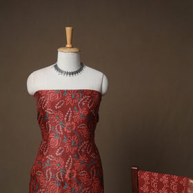 Floral Sanganeri Print Maheshwari Silk Unstitched Dress Material: Kurta, Bottom & Dupatta 11