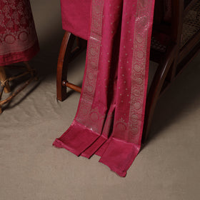 Banarasi silk cotton zari work unstitched dress material: