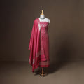 Banarasi silk cotton zari work unstitched dress material: