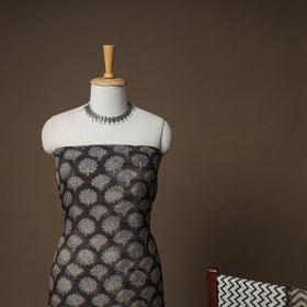Hand Block Bagru Print Kota Doria Cotton Unstitched Dress Material: Kurta, Bottom & Dupatta 14
