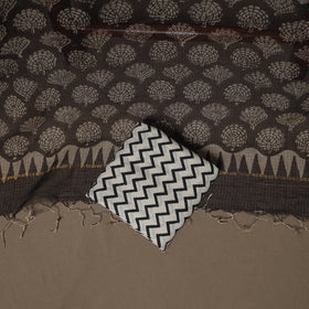 Hand Block Bagru Print Kota Doria Cotton Unstitched Dress Material: Kurta, Bottom & Dupatta 14