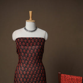 Hand Block Bagru Print Kota Doria Cotton Unstitched Dress Material: Kurta, Bottom & Dupatta 15
