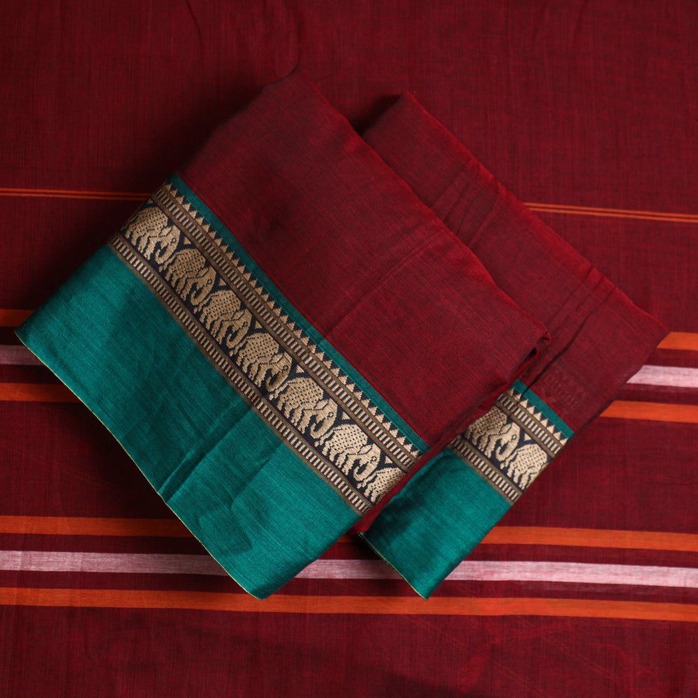 Maroon - 3pc Dharwad Cotton Suit Material Set 17