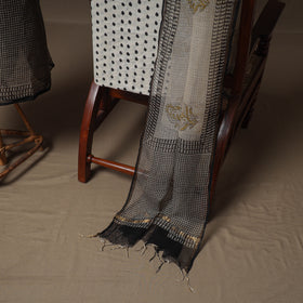 Hand Block Bagru Print Kota Doria Cotton Unstitched Dress Material: Kurta, Bottom & Dupatta 16