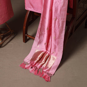 Banarasi Silk Handloom Zari Work Unstitched Dress Material: Kurta, Bottom & Dupatta 24