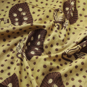 Pomegranate peel hand block print cotton fabric 01