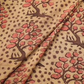 Pomegranate peel hand block print cotton fabric 03