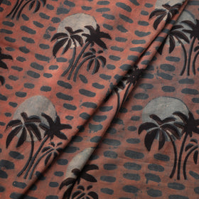 Pomegranate peel hand block print cotton fabric 07