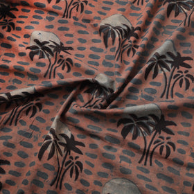 Pomegranate peel hand block print cotton fabric 07