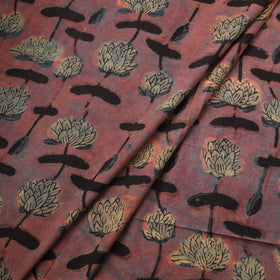 Pomegranate peel hand block print cotton fabric 06